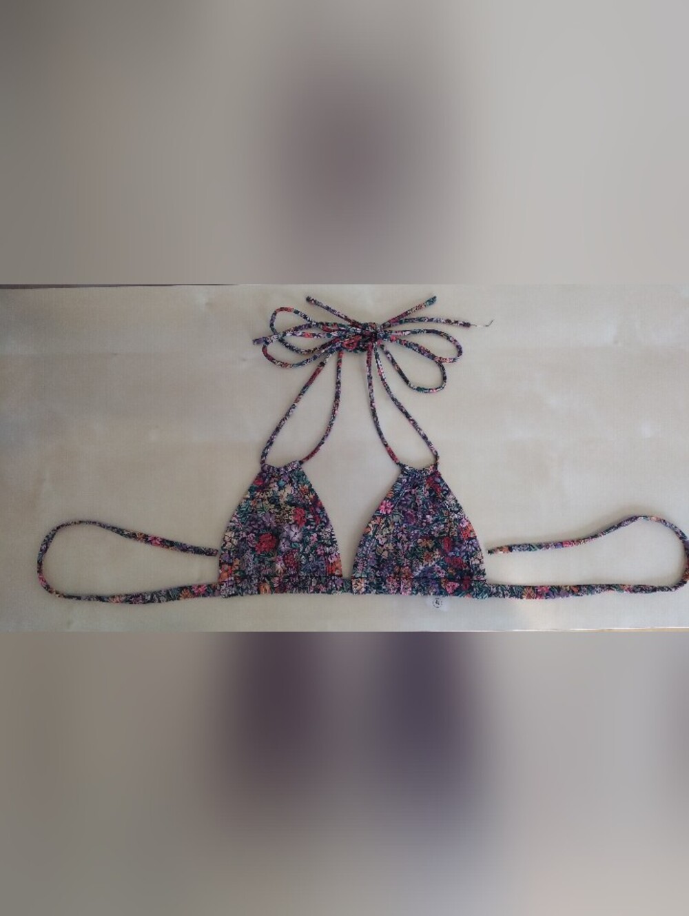 Montce Mara Floral String Bikini Top Only Medium